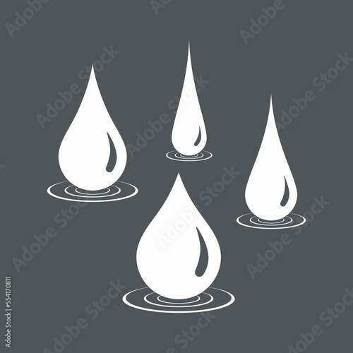 Water drops droplet raindrops oil blood icon illustration cut