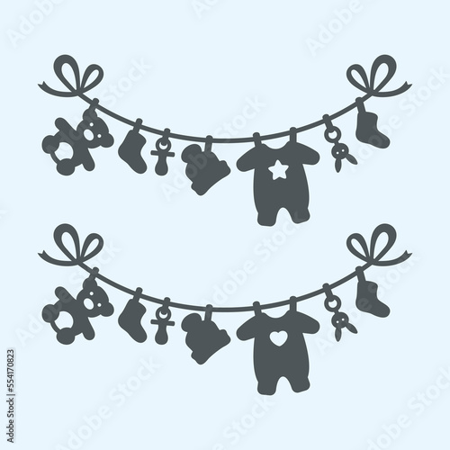 Baby shower garland quality vector illustration cut