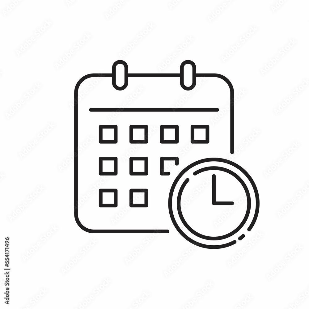 Calendar icon. Schedule icon isolated on white background. Flat design Calendar icon. Schedule icon isolated on white background. Flat design