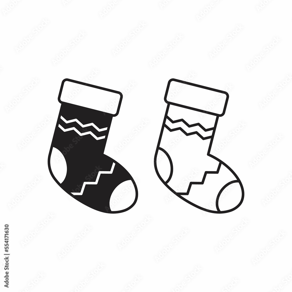Christmas stocking line and glyph icon, holiday and gift, christmas stocking icon Christmas stocking line and glyph icon, holiday and gift, christmas stocking icon