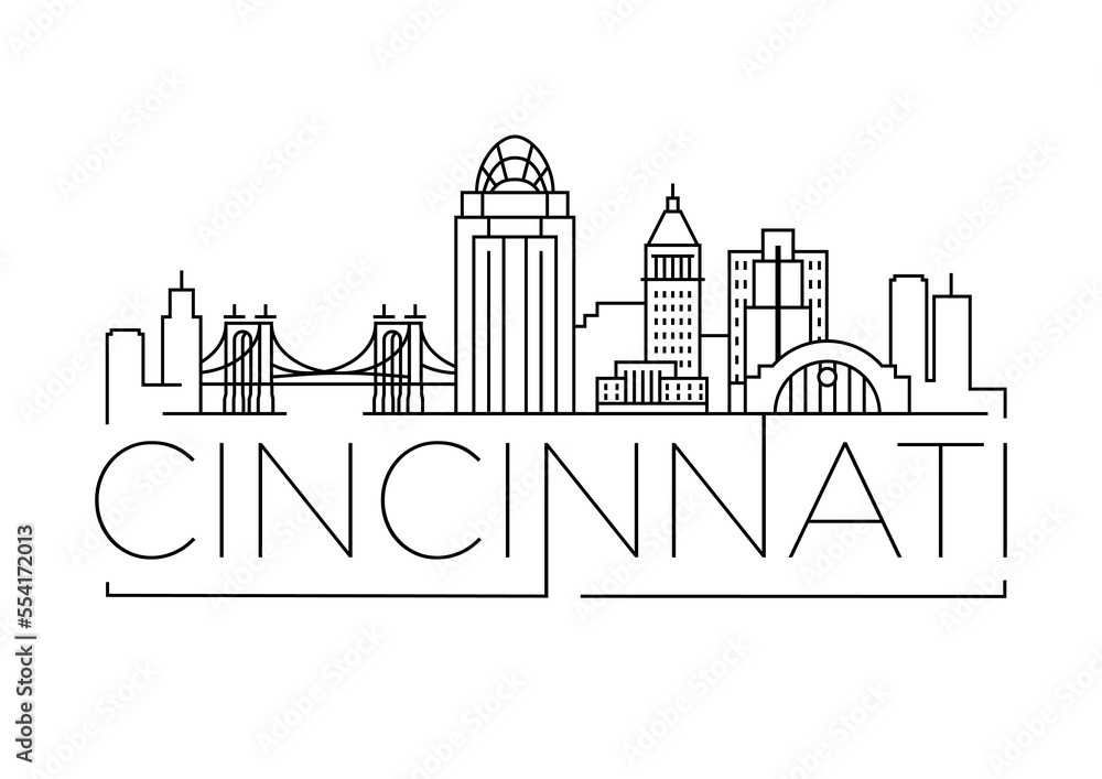 Cincinnati City Minimal Skyline Design