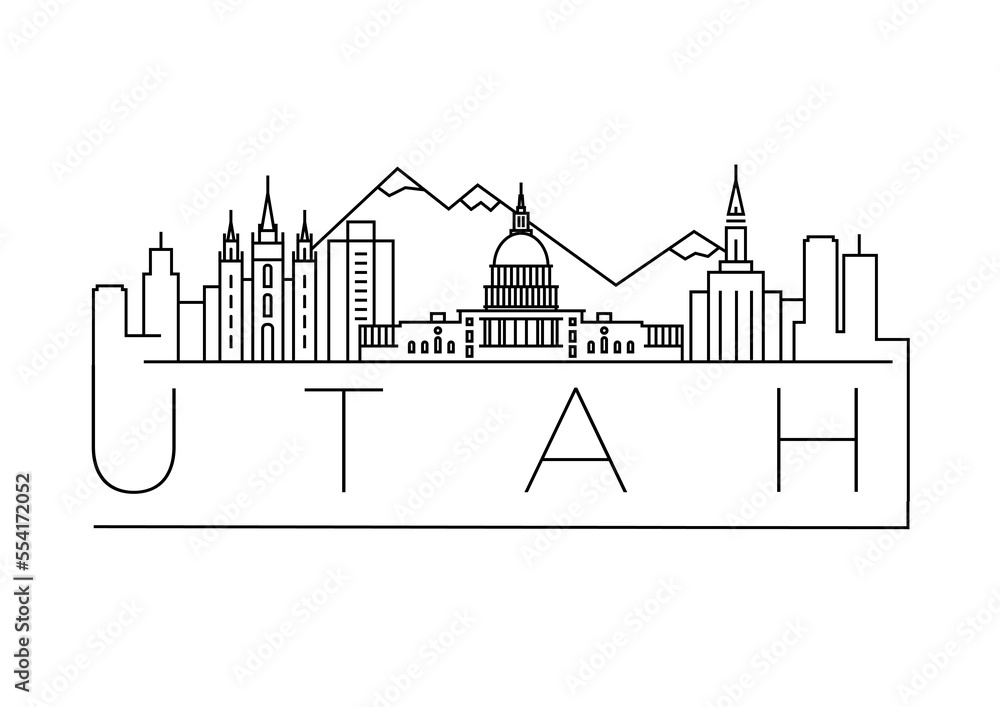 Utah City Minimal Skyline Design