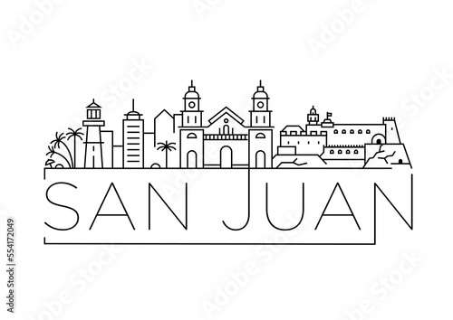 San Juan City Minimal Skyline Design (ID: 554172049)