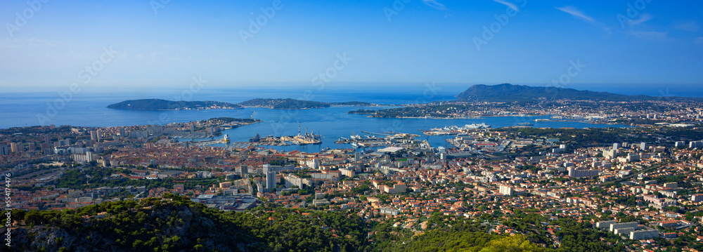 Famous view of Toulon from the top of the hill