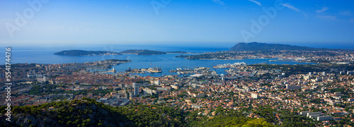 Famous view of Toulon from the top of the hill