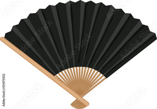 traditional hand fan folding cartoon. traditional hand fan folding sign. isolated symbol vector illustration