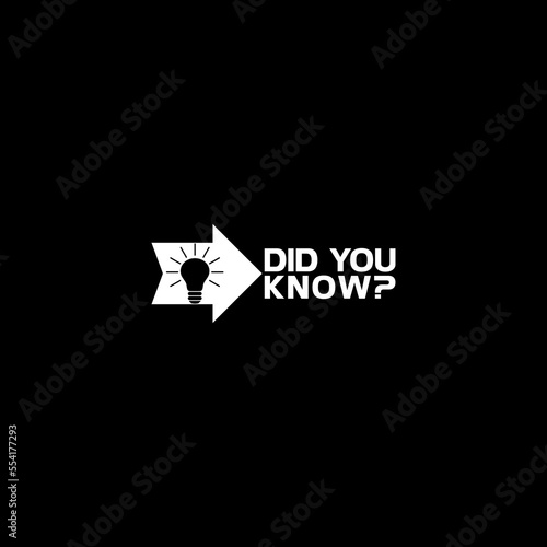 Did you know logo icon isolated on dark background