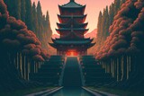 Chinese shrine. Generative AI