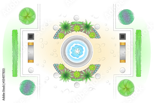 Landscape designer's plan o...