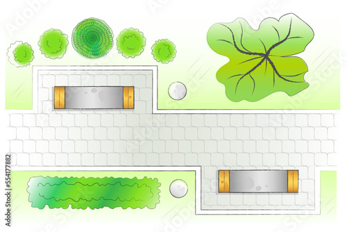 Landscape designer's plan o...