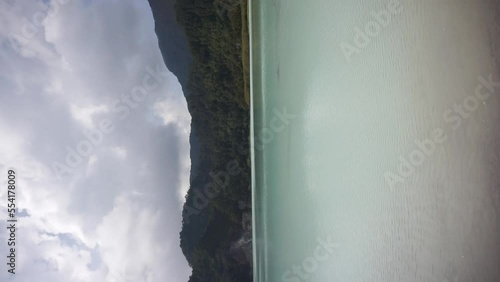 natural scenery vertical video mountain portrait panoramic lake talaga bodas natural tourist attractions in garut, west java, indonesia photo