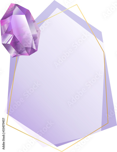 amethyst and purple crystal gem border label