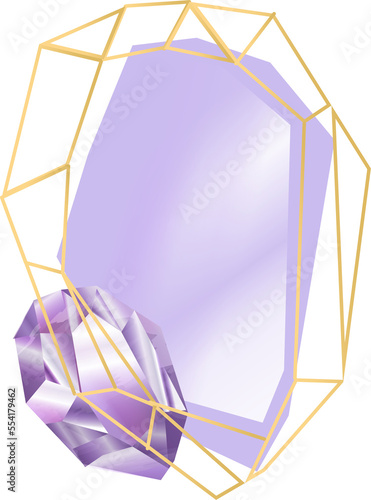 amethyst and purple crystal gem border label