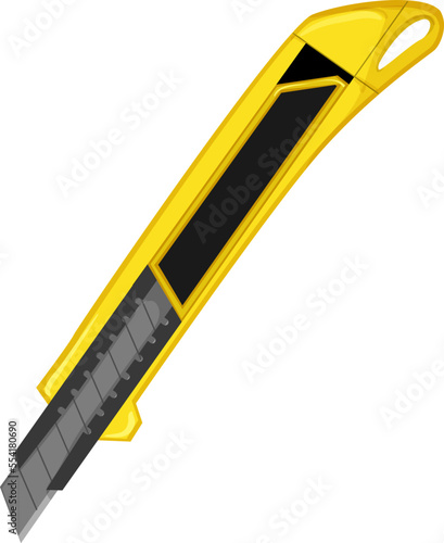 sharp cutter knife cartoon. sharp cutter knife sign. isolated symbol vector illustration