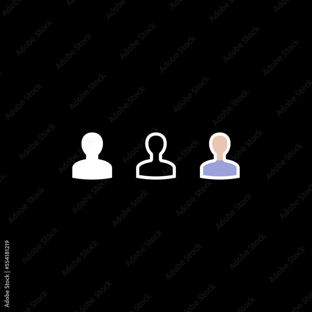 User avatar different style icon isolated on dark background User avatar different style icon isolated on dark background