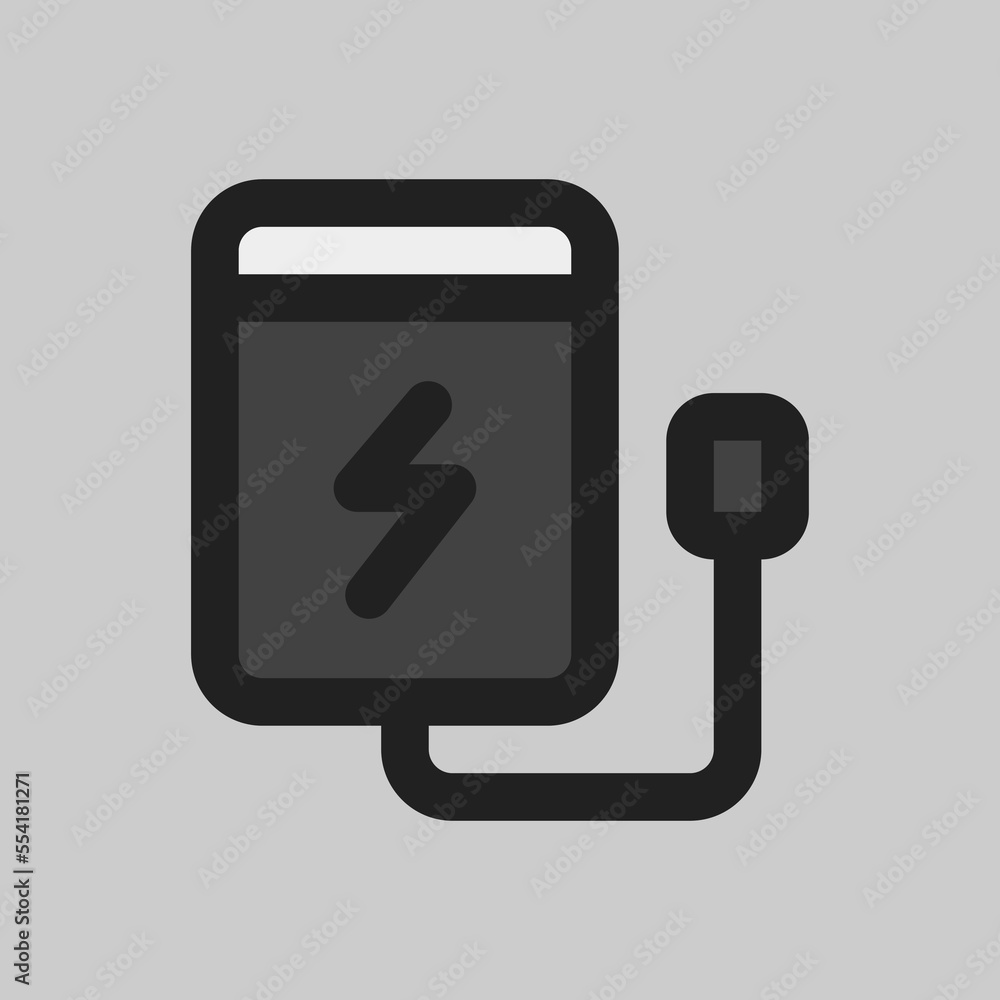 Power bank icon in filled line style about travel, use for website mobile app presentation Power bank icon in filled line style about travel, use for website mobile app presentation