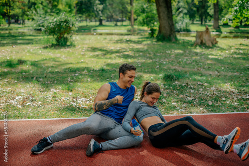 Cute sporty couple having fun © qunica.com