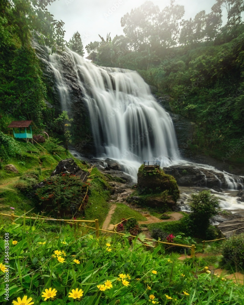 Obraz premium The Hidden Nature of Cikondang Waterfall 