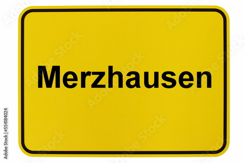 Illustration eines Ortsschildes der Gemeinde Merzhausen in Baden-Württemberg photo