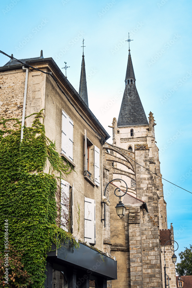Street view of old village Dourdan in France
