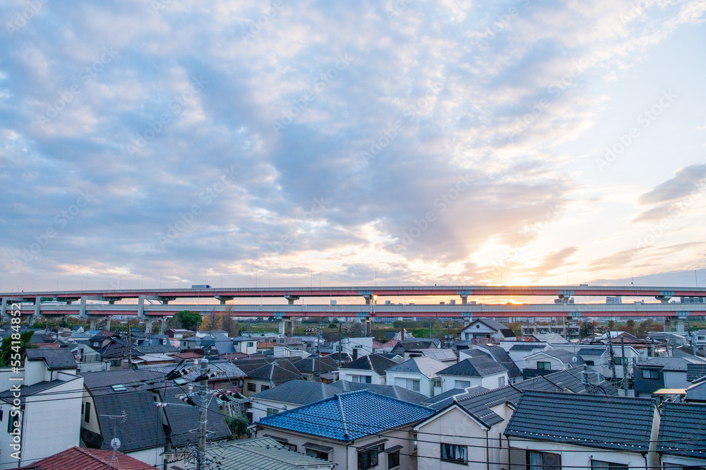 Obraz premium 夕暮れの街