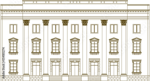 columns Medieval Classical Building sketch