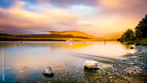 Beautiful Morning Scene of Lake Te Anau