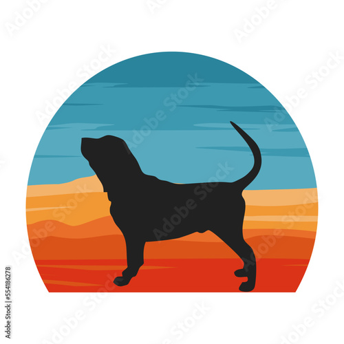 Great Dane Dog Silhouette Retro Vintage Sunset Dog Lover Sticker Vector Illustration SVG EPS