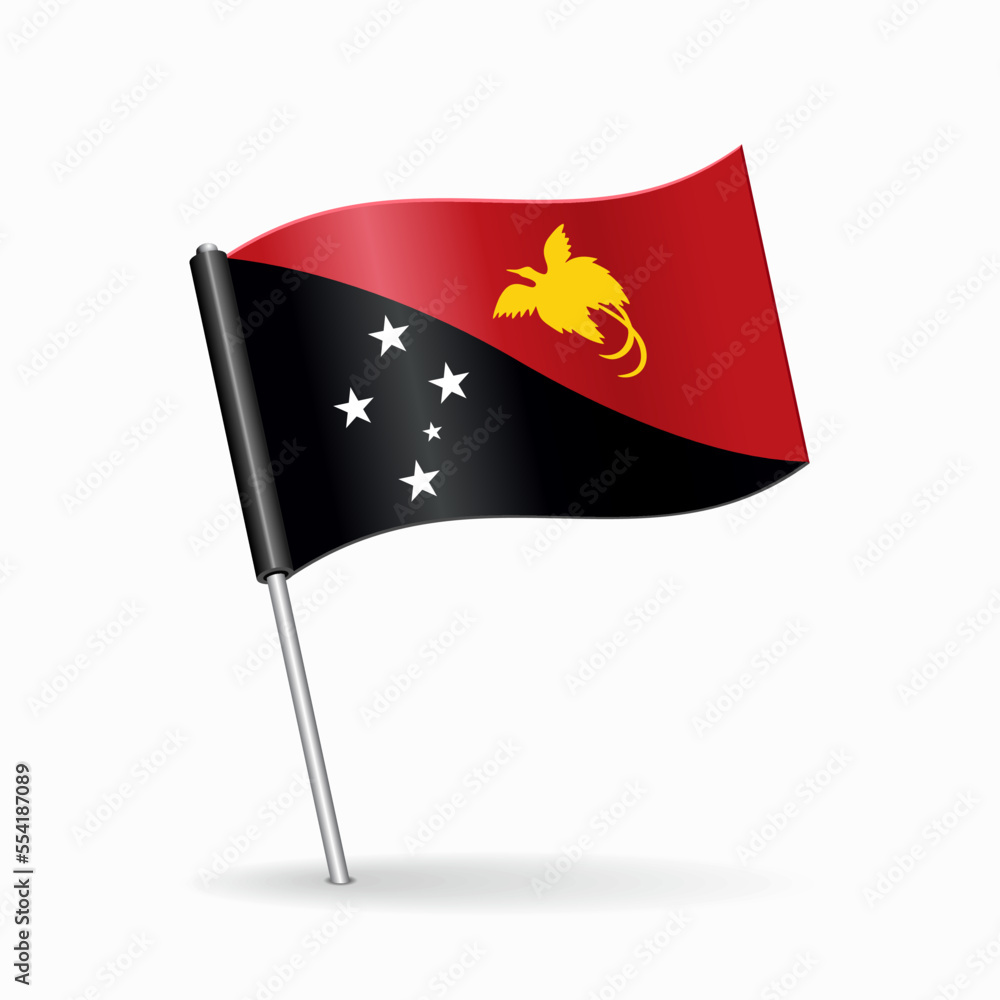 Papua New Guinea flag map pin pointer layout. Vector. Papua New Guinea flag map pin pointer layout. Vector.