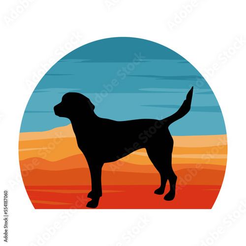 Himalayan SheepDog Silhouette Retro Vintage Sunset Dog Lover Sticker Vector Illustration SVG EPS