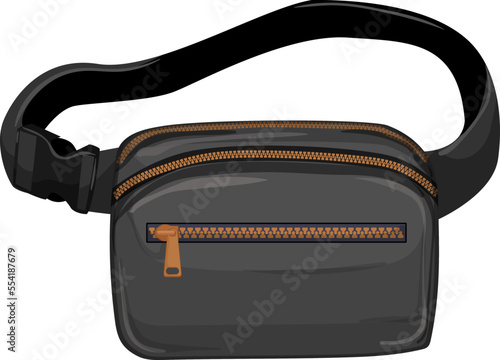 zipper waist bag cartoon. zipper waist bag sign. isolated symbol vector illustration