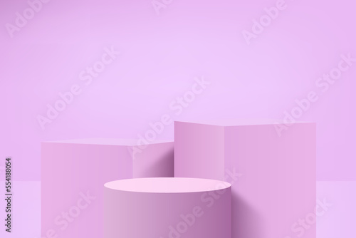 3d background products display podium scene with geometric platform stand to show cosmetic products