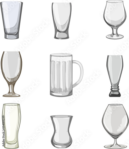 beer glass set cartoon. drink foam, alcohol cold, beverage lager, pub liquid, mug beer glass vector illustration