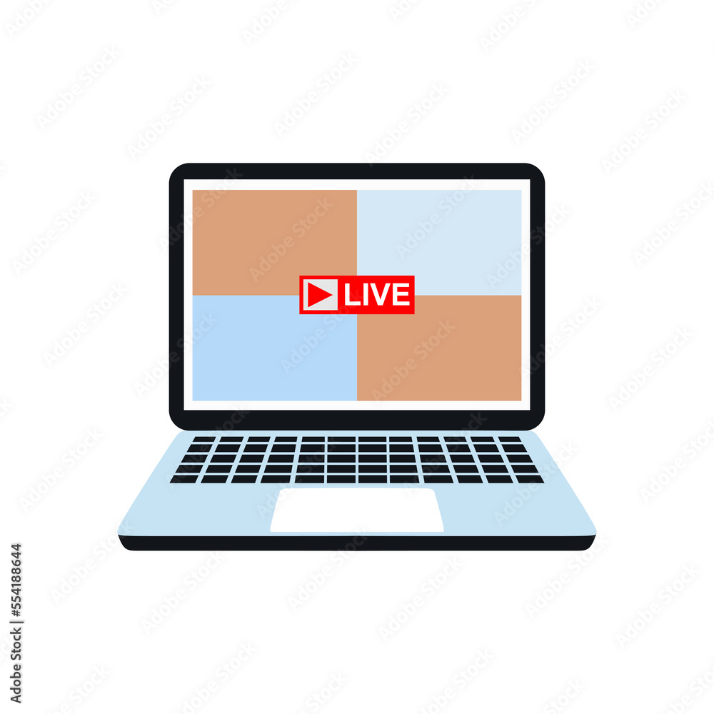 Laptop as Equipment for streamers and blogger isolated on white background. Laptop as Equipment for streamers and blogger isolated on white background.