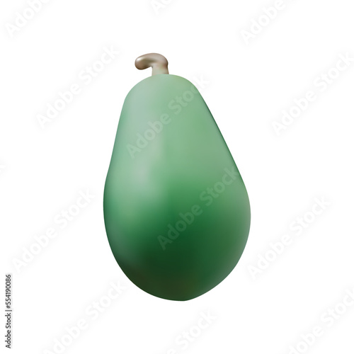 Abstract Vector Raw Papaya On White Background