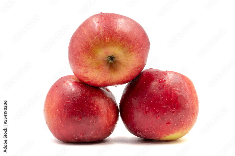 Red Apple isolated on a white background. Clipping Path. Full depth of field. close up