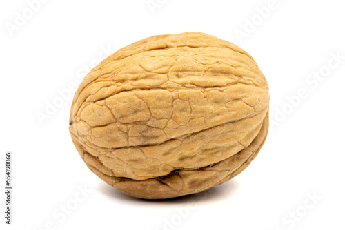 Walnuts in shell isolated on a white background. Clipping Path. Full depth of field. close up