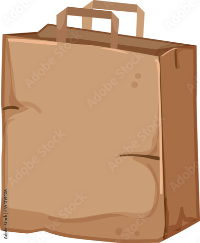 shop paper bag cartoon. shop paper bag sign. isolated symbol vector illustration