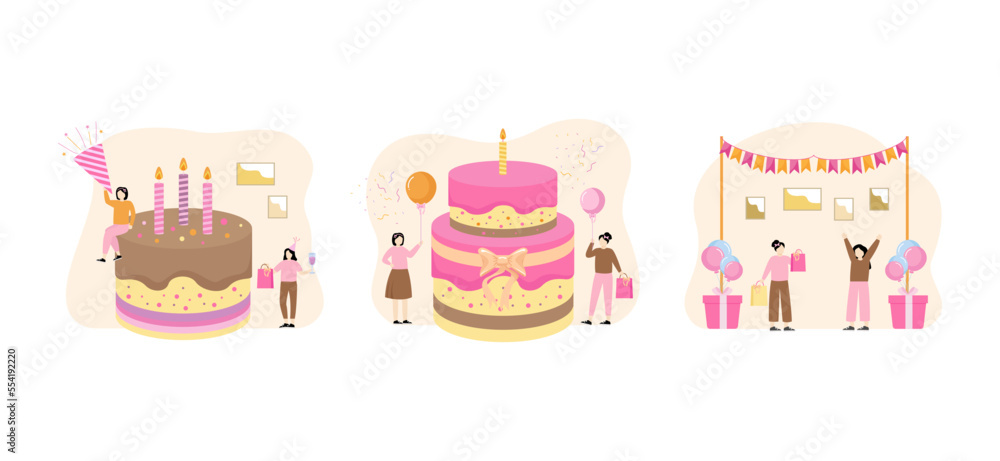 Birthday Party Flat Bundle Design Birthday Party Flat Bundle Design