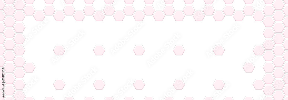 Light Pink Hexagon Frame On White Backgrounds. Abstract Pattern Tiles. Abstract Tortoiseshell. Abstract Honeycomb. Sweet Pastel Soft Color