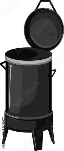 meat smoker bbq cartoon. meat smoker bbq sign. isolated symbol vector illustration