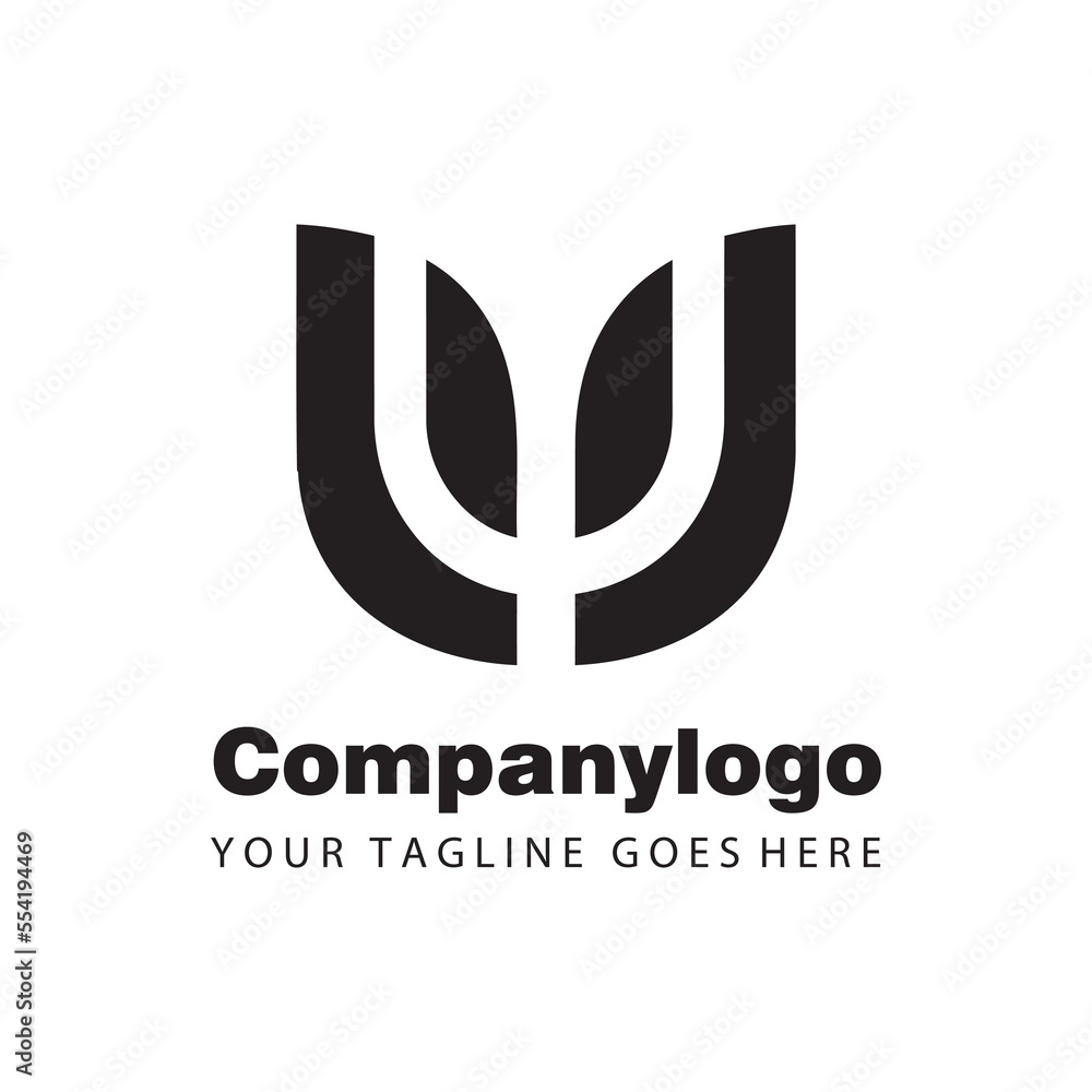 simple black letter u for logo company design Stock Vector Adobe Stock
