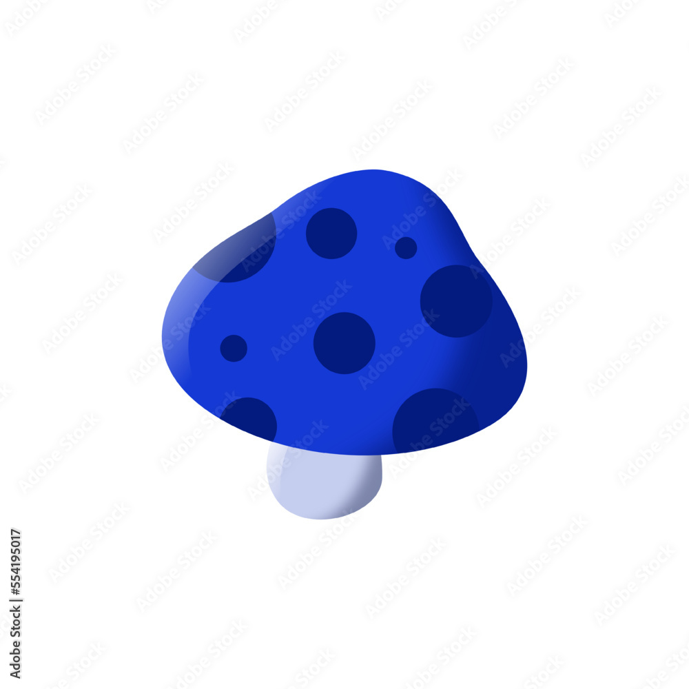 simple illustration of mushroom in blue color simple illustration of mushroom in blue color