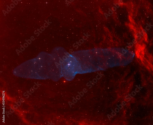 Bat and Squid nebula in dark space