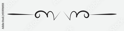 Sketch divider. Stripped line had drawn branch border wedding ornament decorative shape