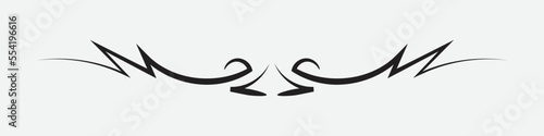 Sketch divider. Stripped line had drawn branch border wedding ornament decorative shape