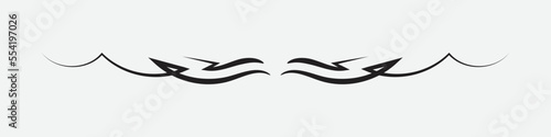Sketch divider. Stripped line had drawn branch border wedding ornament decorative shape