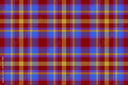 Background seamless fabric. Texture tartan plaid. Textile pattern check vector.