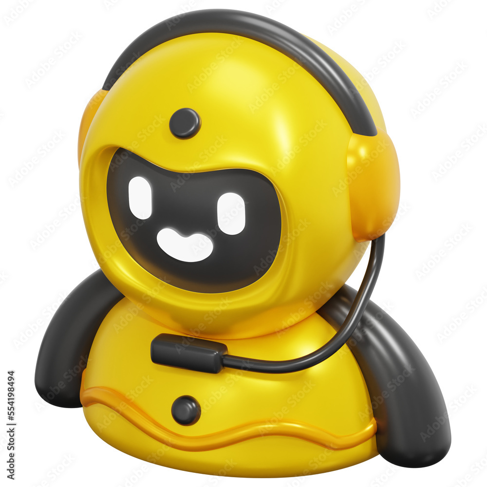 Fototapeta premium robot 3d render icon illustration
