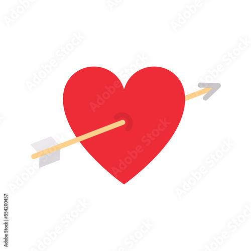 Arrow heart icon. Valentines day symbol. Romance elements.